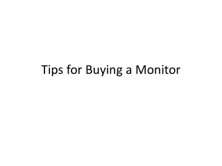 tips for buying a monitor
