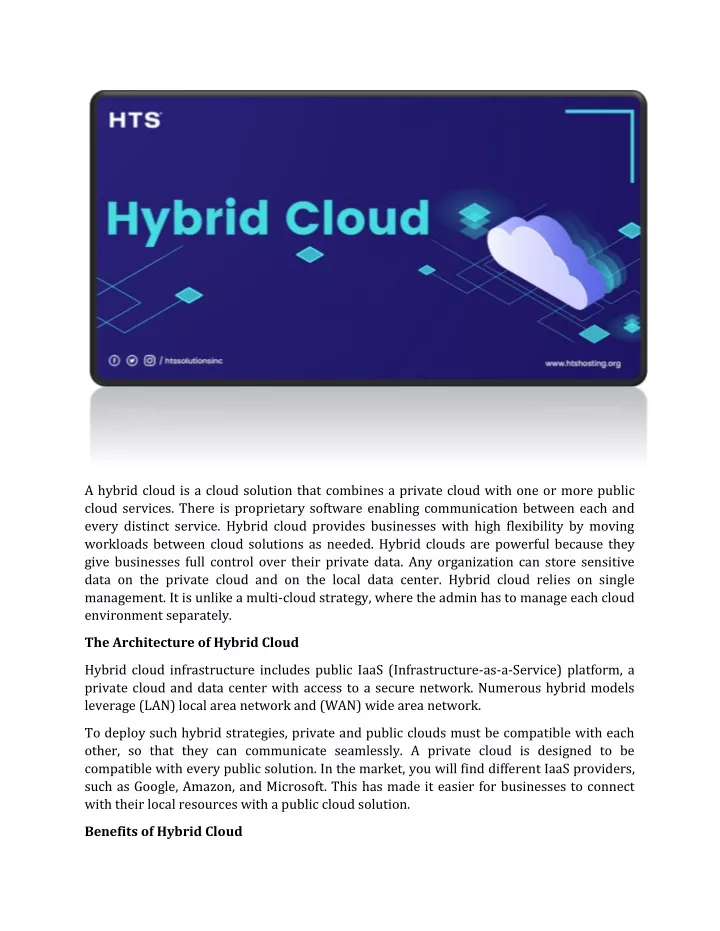 a hybrid cloud is a cloud solution that combines