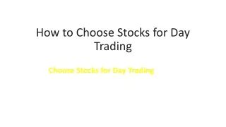 How to Choose Stocks for Day Trading pdf
