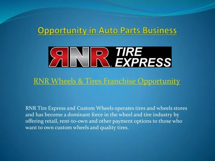rnr wheels tires franchise opportunity