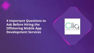 4 important questions to ask before h iring the offshoring mobile app development services
