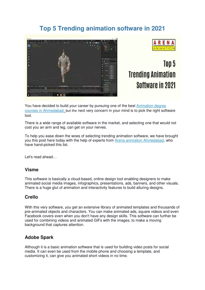 top 5 trending animation software in 2021