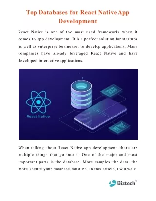 Top Databases for React Native App Development
