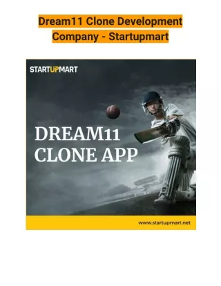 Dream11 Clone Development Company - Startupmart