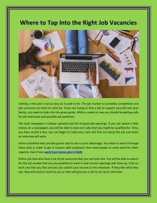 where to tap into the right job vacancies