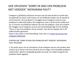 hoe oplossen sorry er was een probleem