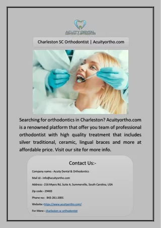 Charleston SC Orthodontist | Acuityortho.com