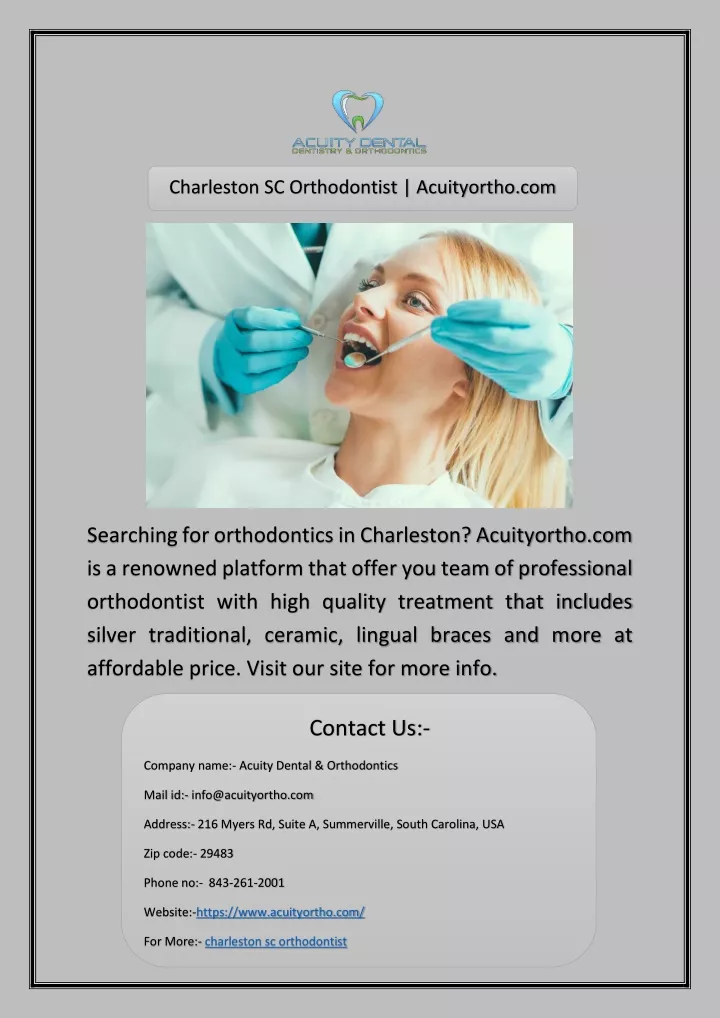 charleston sc orthodontist acuityortho com