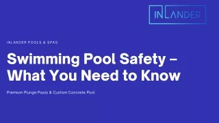 Swimming Pool Safety – What You Need to Know