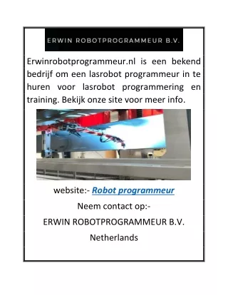 erwinrobotprogrammeur nl is een bekend bedrijf