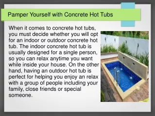 Pamper Yourself with Concrete Hot Tubs
