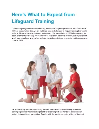 here s what to expect from lifeguard training