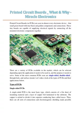 printed circuit boards or pcbs are seen in almost