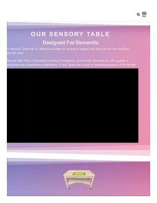 Magic table for dementia