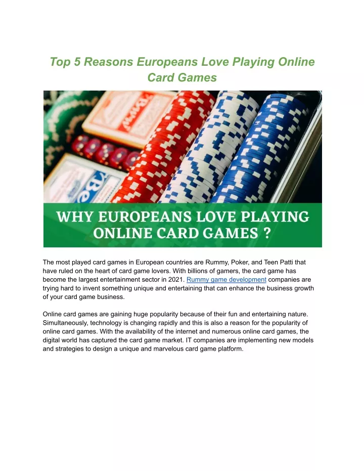 top 5 reasons europeans love playing online card