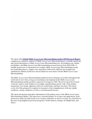 the report titled global multi access laser