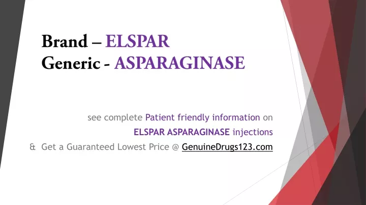 brand elspar generic asparaginase