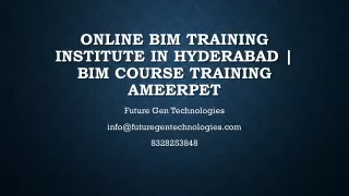 Online BIM Training institute in Hyderabad-BIM COURSE Training Ameerpet
