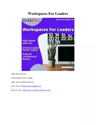 workspaces for leaders