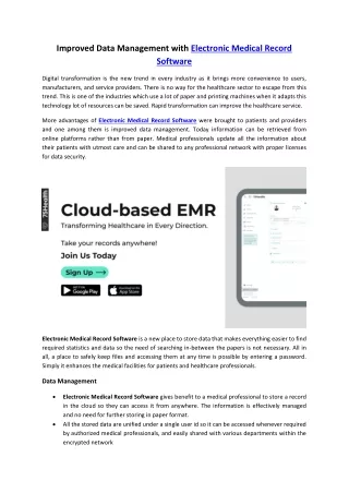 improved data management with electronic medical
