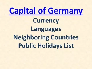 Germany - Capital city of Germany