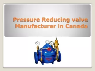 Pressure Reducing valve Manufacturer in Canada