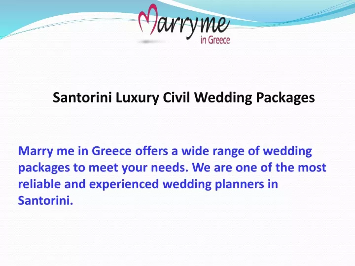santorini luxury civil wedding packages