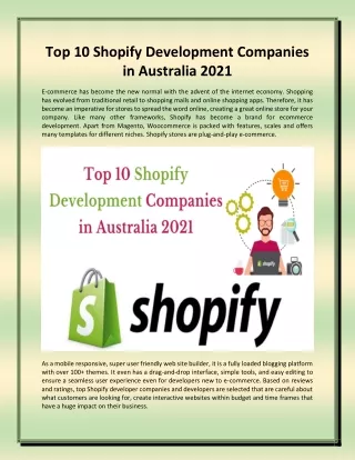 top 10 shopify development companies in australia