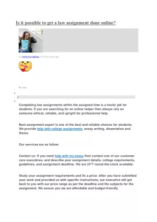 is it possible to get a law assignment done online