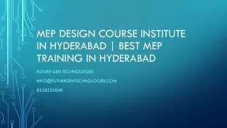 MEP Design course institute in Hyderabad-Best MEP Training in Hyderabad
