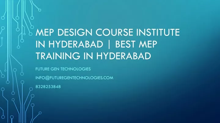 mep design course institute in hyderabad best mep training in hyderabad