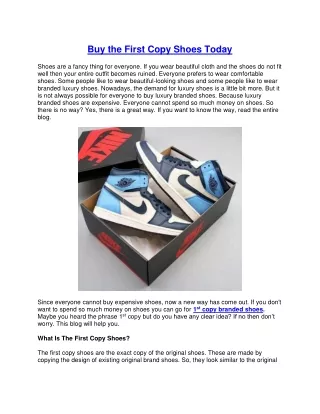 Buy the First Copy Shoes Today