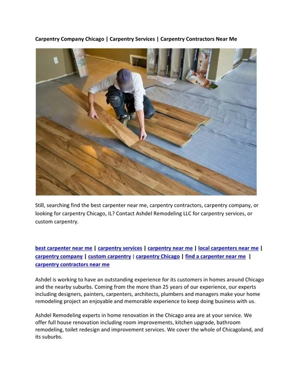 Carpentry Company Chicago