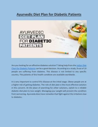 Ayurvedic Diet Plan for Diabetic Patients