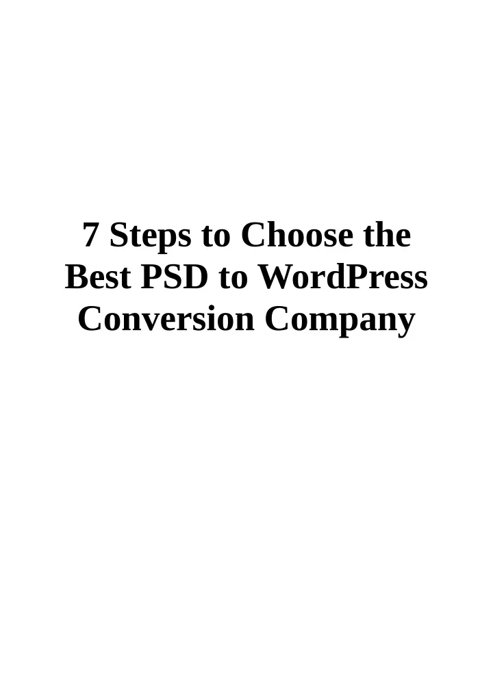 7 steps to choose the best psd to wordpress