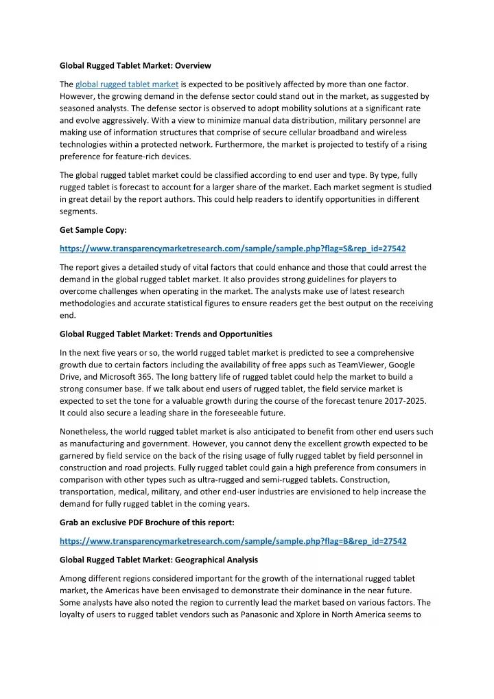 global rugged tablet market overview