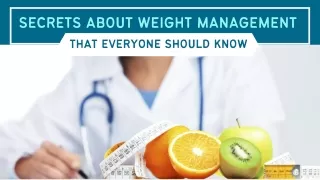 Safe and Effective Weight Management Plan