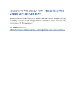 responsive web design firm responsive web design