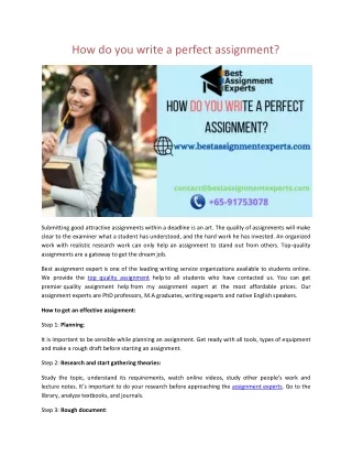 How do you write a perfect assignment-converted