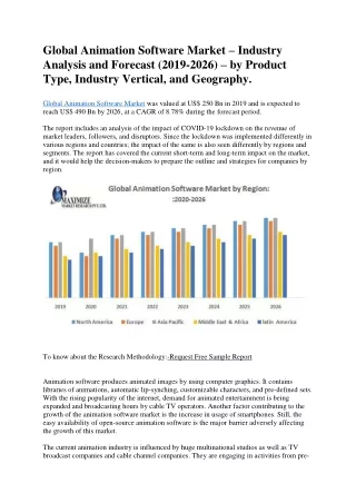 global animation software market industry