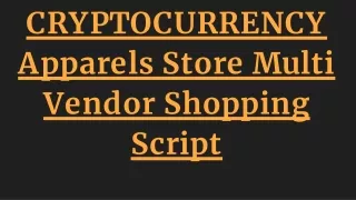 Apparels Store Multi-Vendor Shopping Script -Cryptocurrency