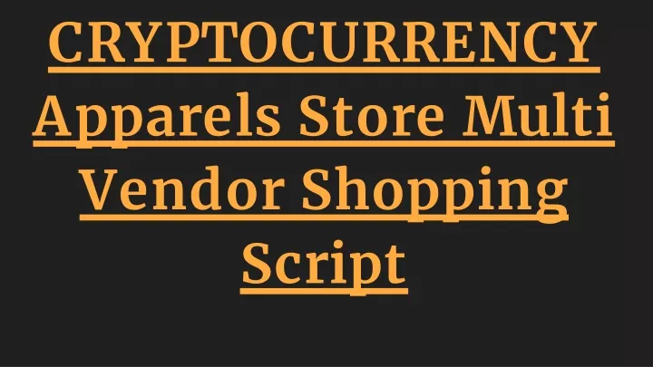 cryptocurrency apparels store multi vendor