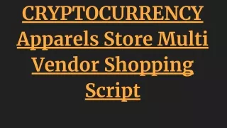 Apparels Store Multi-Vendor Shopping Script -Cryptocurrency