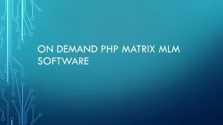 on demand php matrix mlm software