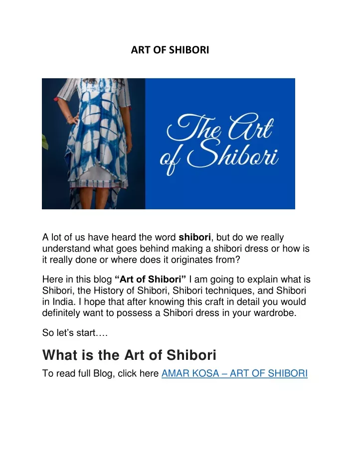 art of shibori