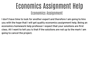 Economics Assignment Help