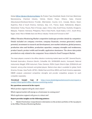 global offline vibration monitoring market