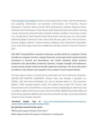 global soft skills training market by delivery