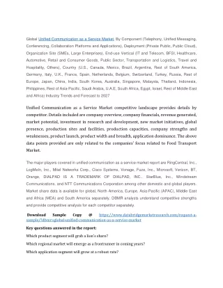 global unified communication as a service market