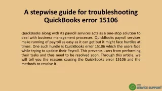 a stepwise guide for troubleshooting quickbooks error 15106